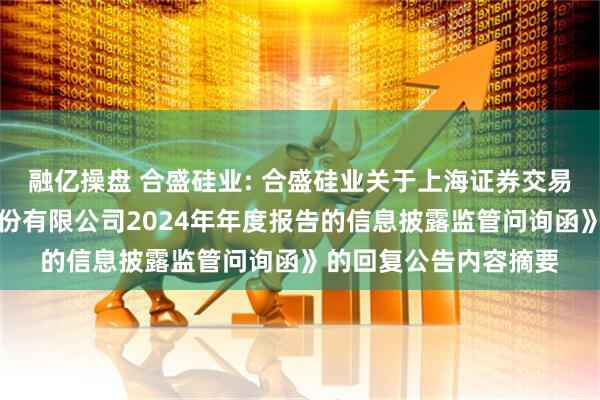 融亿操盘 合盛硅业: 合盛硅业关于上海证券交易所《关于合盛硅业股份有限公司2024年年度报告的信息披露监管问询函》的回复公告内容摘要